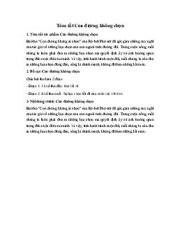 Tóm tắt Con đường không chọn Ngữ Văn 10 sách Kết Nói Tri Thức