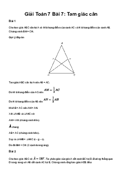 Giải Toán 7 bài 7: Tam giác cân | Cánh diều