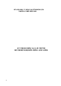 Đề thi (đề xuất) Olympic 10 tháng 3 lần thứ 3 môn Tiếng Anh năm 2019 môn Tiếng Anh 10 THPT Buôn Hồ