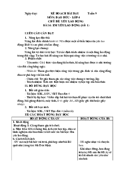 Giáo án Đạo Đức lớp 4 Tuần 9,10,11 | Chân trời sáng tạo