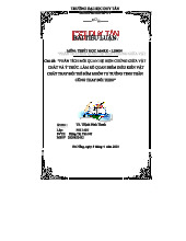 TIỂU LUẬN MÔN TRIẾT HỌC MARX - LENIN PHI150T: VẤN ĐỀ VẬT CHẤT VÀ Ý THỨC