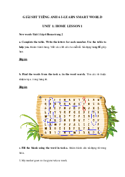 Sách bài tập tiếng Anh lớp 6 Unit 1 Lesson 1 - Smart World