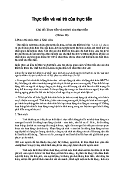 Thực tiễn và vai trò của thực tiễn | Triết học Mác - Lênin | Học viện Ngân Hàng