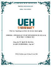 Bài Thu Hoạch Chương 1: Tổng Quan Về Sáp Nhập, Mua Lại  môn Sáp nhập, mua lại và tái cấu trúc doanh nghiệp  | Trường Đại học Kinh tế Thành phố Hồ Chí Minh