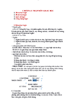 Chương 1 | Logic học | Đại học Khoa học Xã hội và Nhân văn, Đại học Quốc gia Thành phố HCM