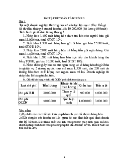Bài tập Kế toán tài chính 3 | Đại học Mỹ thuật Công nghiệp