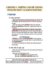 Tóm tắt lý thuyết Chương 1: Những vấn đề chung về ngôn ngữ và ngôn ngữ học môn Ngôn ngữ học | Đại học Sư phạm Thành phố Hồ Chí Minh