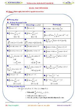 Tài liệu tự học nguyên hàm, tích phân và ứng dụng – Nguyễn Trọng Toán 12