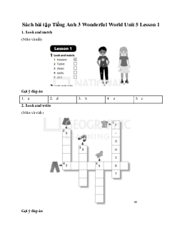 Giải Sách bài tập Tiếng Anh 3 Wonderful World Unit 5 My clothes Lesson 1