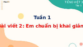 Giáo án điện tử Tiếng việt 3 Bài 1 Cánh diều: Nói và nghe: Kể chuyện: Em chuẩn bị đi khai giảng