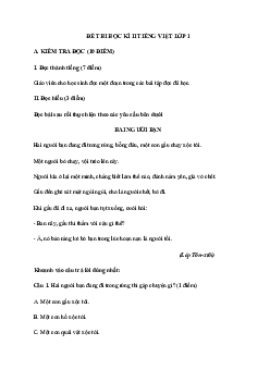 Đề thi học kì 2 lớp 1 môn Tiếng Việt Chân trời sáng tạo năm 2024 - Đề 3
