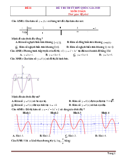TOP 10 đề thi thử THPT QG 2020 Toán -Tập 3 (có đáp án và lời giải chi tiết)