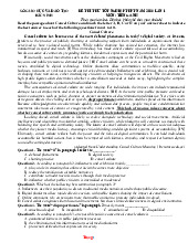 Đề Thi Thử Tốt Nghiệp 2026 Tiếng Anh Sở GD Bắc Ninh Lần 1 Có Lời Giải