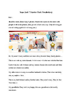 Giải Tiếng Anh 7 Starter Unit: Vocabulary | Friends Plus