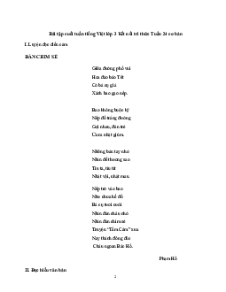 Phiếu bài tập cuối tuần tiếng Việt lớp 3 Tuần 24 | Kết nối tri thức