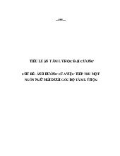 Tiểu luận CHỦ ĐỀ: ẢNH HƯỞNG CỦA VIỆC TIẾP THU MỘT NGÔN NGỮ MỚI DƯỚI GÓC ĐỘ TÂM LÝ HỌC môn Tâm lý học đại cương - Trường Đại học lao động -  xã hội.