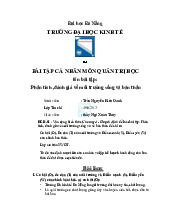 SWOT QUẢN TRỊ HỌC - Môn quản trị học - Đại Học Kinh Tế - Đại học Đà Nẵng