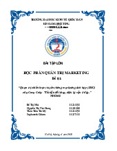 Bài tập lớn Chiến lược IMC Coca-Cola Tết 2023 môn Quản trị marketing | Đại học Kinh tế Quốc Dân