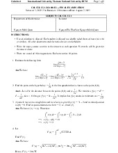 Đề thi cuối kỳ môn Calculus 1 | Trường Đại học Quốc tế, Đại học Quốc gia Thành phố Hồ Chí Minh