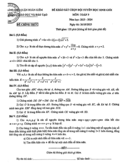 Đề chọn học sinh giỏi Toán 9 năm 2023 – 2024 phòng GD&ĐT Hoàn Kiếm – Hà Nội