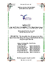 Bài Tiểu Luận Nhóm 18_ Tác Động Của Facebook đến Đời Sống Con Người môn Tư duy biện luận ứng dụng - Trường Đại học Thủ Dầu Một