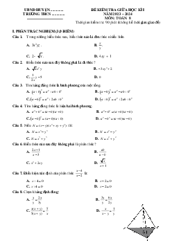 Đề thi giữa học kì 1 môn Toán 8 năm 2023 - 2024 sách Kết nối tri thức với cuộc sống - Đề 9