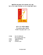 Báo cáo thí nghiệm cà phê cacao_Nguyễn Thu Hương| Môn Công nghệ sản phẩm nhiệt đới| Trường Đại học Bách Khoa Hà Nội