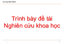 Trình bày đề tài Nghiên cứu khoa học | Đại học Bách Khoa Hà Nội