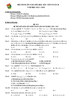 TOP 03 đề ôn tập giữa kì 1 Toán 10 năm 2023 – 2024 trường THPT Việt Đức – Hà Nội
