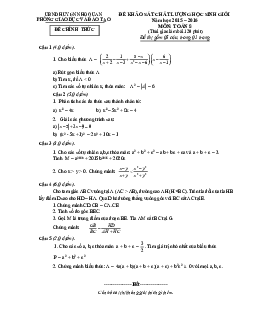 Đề học sinh giỏi huyện Toán 8 năm 2015 – 2016 phòng GD&ĐT Nho Quan – Ninh Bình