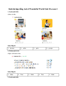 Sách bài tập tiếng Anh 4 Wonderful World Unit 8 Lesson 2
