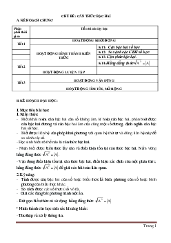 Giáo án đại số 9 học kỳ I theo phương pháp mới bộ 2