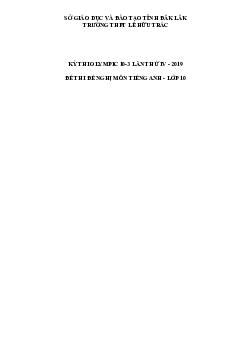 Đề thi Olympic 10 tháng 3 lần thứ 3 môn Tiếng Anh năm 2019 môn Tiếng Anh 10 THPT Lê Hữu Trác