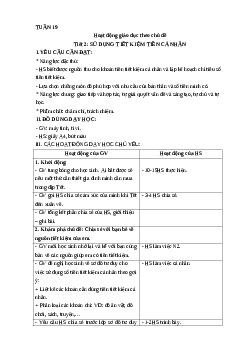 Giáo án Hoạt động trải nghiệm lớp 4 Tuần 19 + 20 | Kết nối tri thức