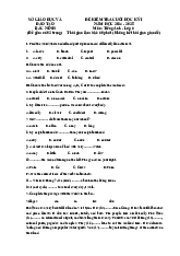 ĐỀ KIỂM TRA ANH 6 CUỐI HK1 - SỞ GIÁO DỤC VÀ ĐÀO TẠO BẮC NINH