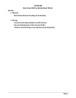 Chuyên đề đoạn thẳng và độ dài đoạn thẳng Toán 6