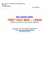 Triết học và vai trò của triết học trong đời sống xã hội / môn Triết học Mác Lê-nin