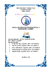 Báo Cáo Thực Hành Hóa Dược 2 Kiểm Định Aspirin - Đại học Đà Nẵng