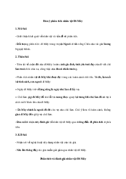 Văn mẫu lớp 10: Phân tích nhân vật Dì Mây trong Người ở bến sông Châu (Dàn ý + 2 Mẫu) | Cánh diều