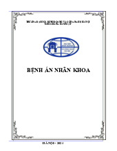 Mẫu bệnh án nhãn khoa môn Bệnh học | Trường Đại học Kinh Doanh và Công Nghệ Hà Nội