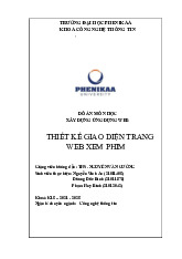 Đồ án môn học: Xây dựng Ứng dụng Web (K15) - Thiết kế Giao diện Web xem phim. Môn Ứng dụng Web | Đại học Trường Đại học Phenika.