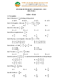 Đề cương học kì 2 Toán 6 năm 2022 – 2023 trường TH & THCS Ngôi Sao Hà Nội