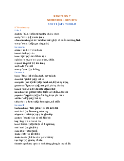 Đề cương ôn tập học kì 1 môn tiếng Anh 7 Right on