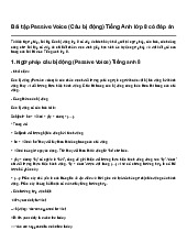Bài tập Passive Voice (Câu bị động) Tiếng Anh lớp 8 có đáp án