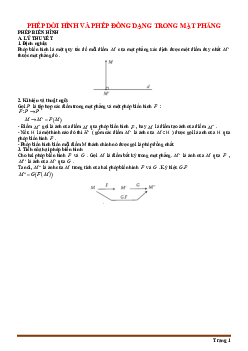 Bài tập phép dời hình và phép đồng dạng trong mặt phẳng (có đáp án)