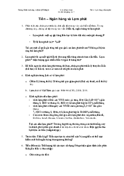 Giáo trình chương 4 Kinh tế vĩ mô: Tiền - Ngân hàng và lạm phát | Đại học Fulbright Việt Nam