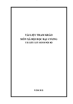 Giáo trình Xã hội học đại cương | Đại học Văn hóa Hà Nội