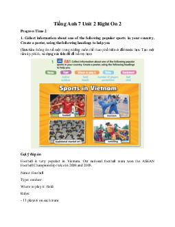 Tiếng Anh 7 Unit 2 Right On 2