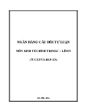 Ngân hàng 75 câu hỏi tự luận Môn Kinh tế chính trị | Trường Đại học Luật Hà Nội