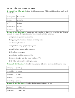 Giải sách bài tập tiếng Anh lớp 9 Unit 5: The media